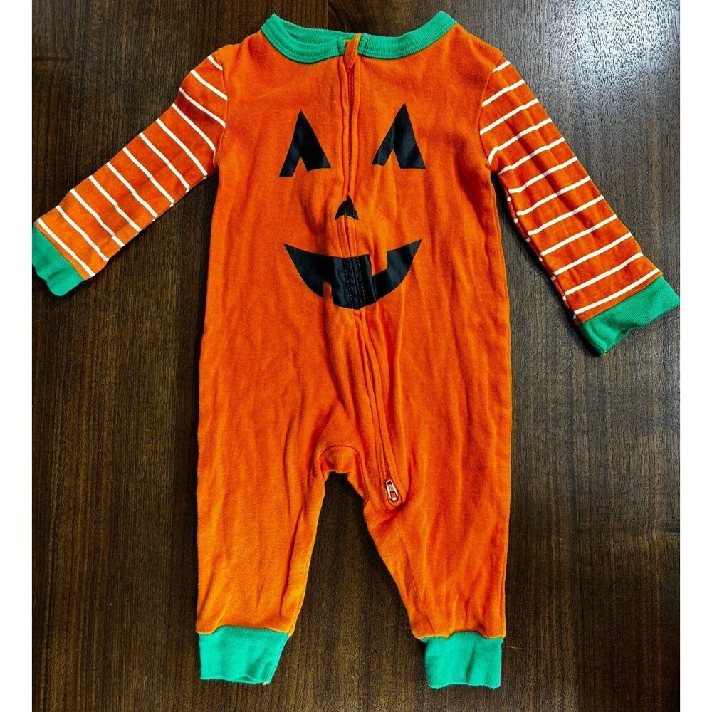 Orange Pumpkin Baby Onesie